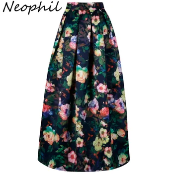 Neophil 2020 Ladies Floral Printed Vintage Maxi Long Skirts Floor Length High Waist Ball Gown Pleated Flare Longa Saias MS0512
Neophil 2020 Ladies Floral Printed Vintage Maxi Long Skirts Floor Length High Waist Ball Gown Pleated Flare Longa Saias MS0512