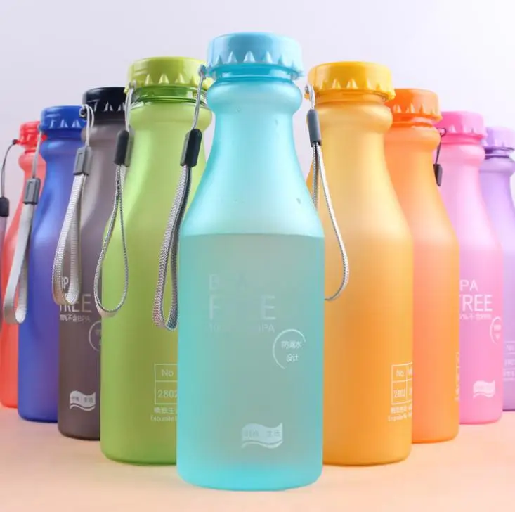 150PCS/lot Unbreakable Plastic Sports Water Bottles 550ml Portable Leak-Proof Drinking Accessories with Lid and Rope SN1588 | Дом и сад