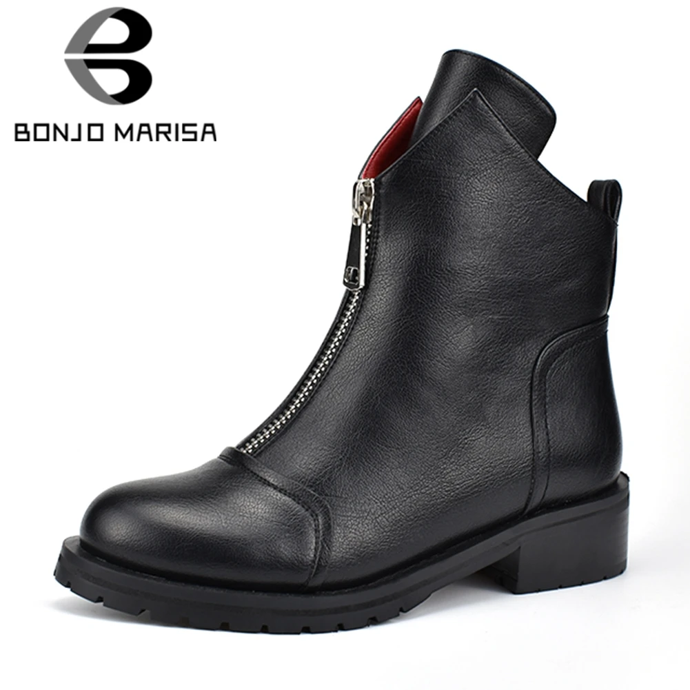 BONJOMARISA Brand New Boots Wide Med Heels Solid Zip Shoes Woman Casual women's Autumn Winter Ankle Boots Big Size 34-42
BONJOMARISA Brand New Boots Wide Med Heels Solid Zip Shoes Woman Casual women's Autumn Winter Ankle Boots Big Size 34-42