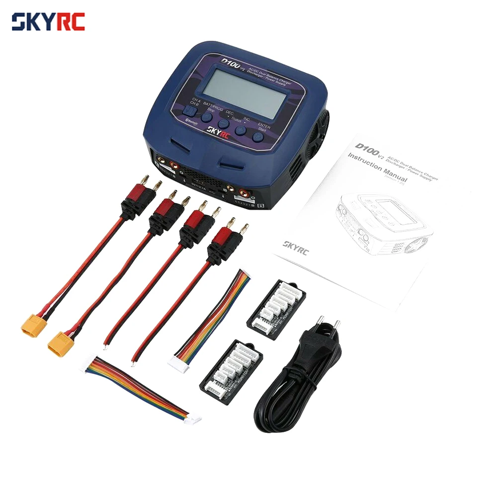 Skyrc D100 V2 Charger Twin-Channel AC/DC LiPo 1-6s 2x100W Dual with Bluetooth Balance Charger Discharge for Lipo Li-ion Battery
Skyrc D100 V2 Charger Twin-Channel AC/DC LiPo 1-6s 2x100W Dual with Bluetooth Balance Charger Discharge for Lipo Li-ion Battery