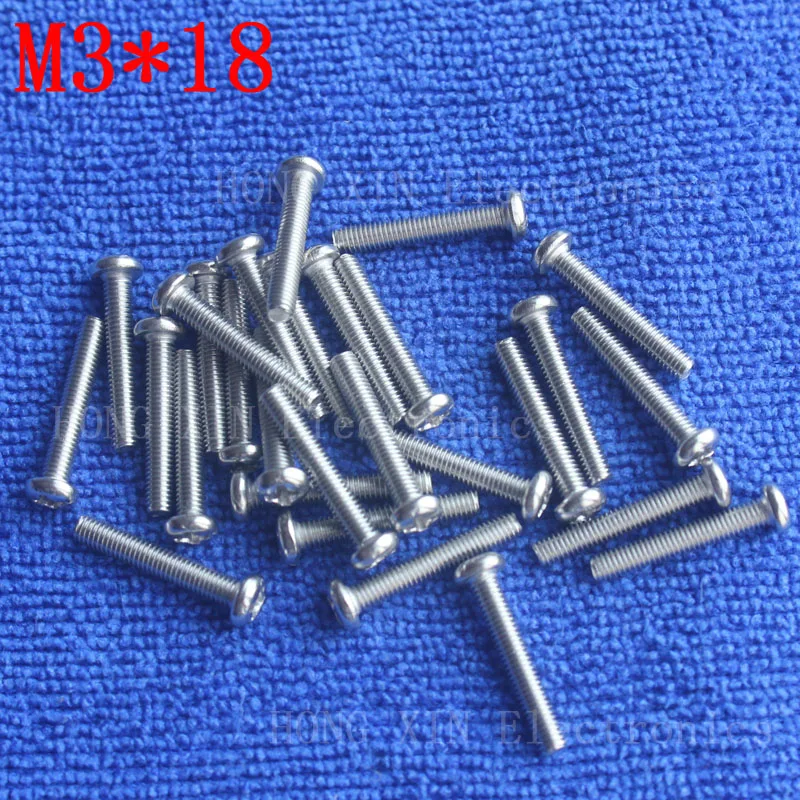M3*18 304Stainless Steel Screw 18mm Round Head Screws Phillips Crosshead Thread Bolt Brand new fastener tools 100pcs
M3*18 304Stainless Steel Screw 18mm Round Head Screws Phillips Crosshead Thread Bolt Brand new fastener tools 100pcs