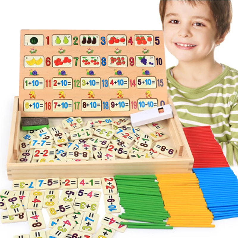 Wooden Children's Early Learning Maths Beginner Teaching 120 Question Preschooler Addition Subtraction Counting Rods Box Toy
Wooden Children's Early Learning Maths Beginner Teaching 120 Question Preschooler Addition Subtraction Counting Rods Box Toy