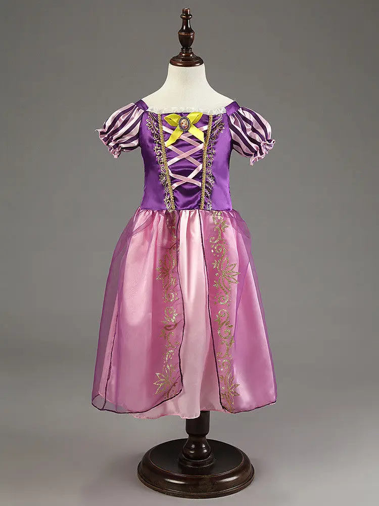 Платье принцессы для девочек Rupanzel платье От 2 до 8 лет дети ролевых игр детский