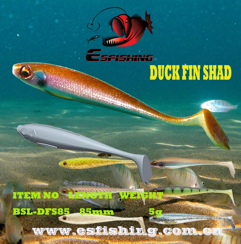  12pcs 8.5cm/5g Esfishing  Fishing Lure Shad Duck ...