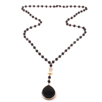 Fashion Bohemian Jewelry 6mm Stones Rosary Chain Crystal Link Stone Drop Pendant Necklaces For Women Ethnic Necklace
Fashion Bohemian Jewelry 6mm Stones Rosary Chain Crystal Link Stone Drop Pendant Necklaces For Women Ethnic Necklace