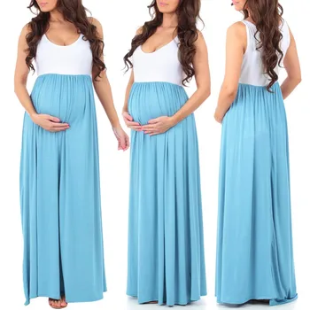 Maternity Long Dresses Women's Sleeveless Casual Ruched Splicing Color Vest Dress Robe Grossesse Summer Fashion Dress Plus Size
Maternity Long Dresses Women's Sleeveless Casual Ruched Splicing Color Vest Dress Robe Grossesse Summer Fashion Dress Plus Size
