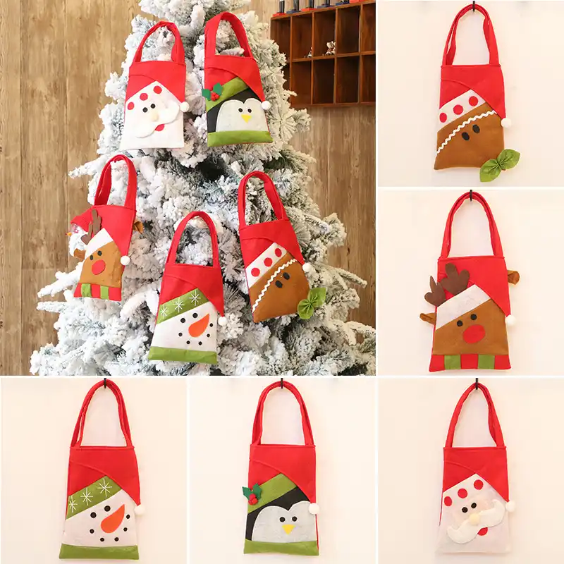 christmas candy bag santa claus snowmen gift bag