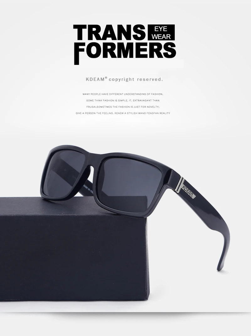 KDEAM Sport Sunglasses Polarized Men Square Sun Glasses Outdoor Women Brand design 2018 Summer UV400 With Original Case KD505 1