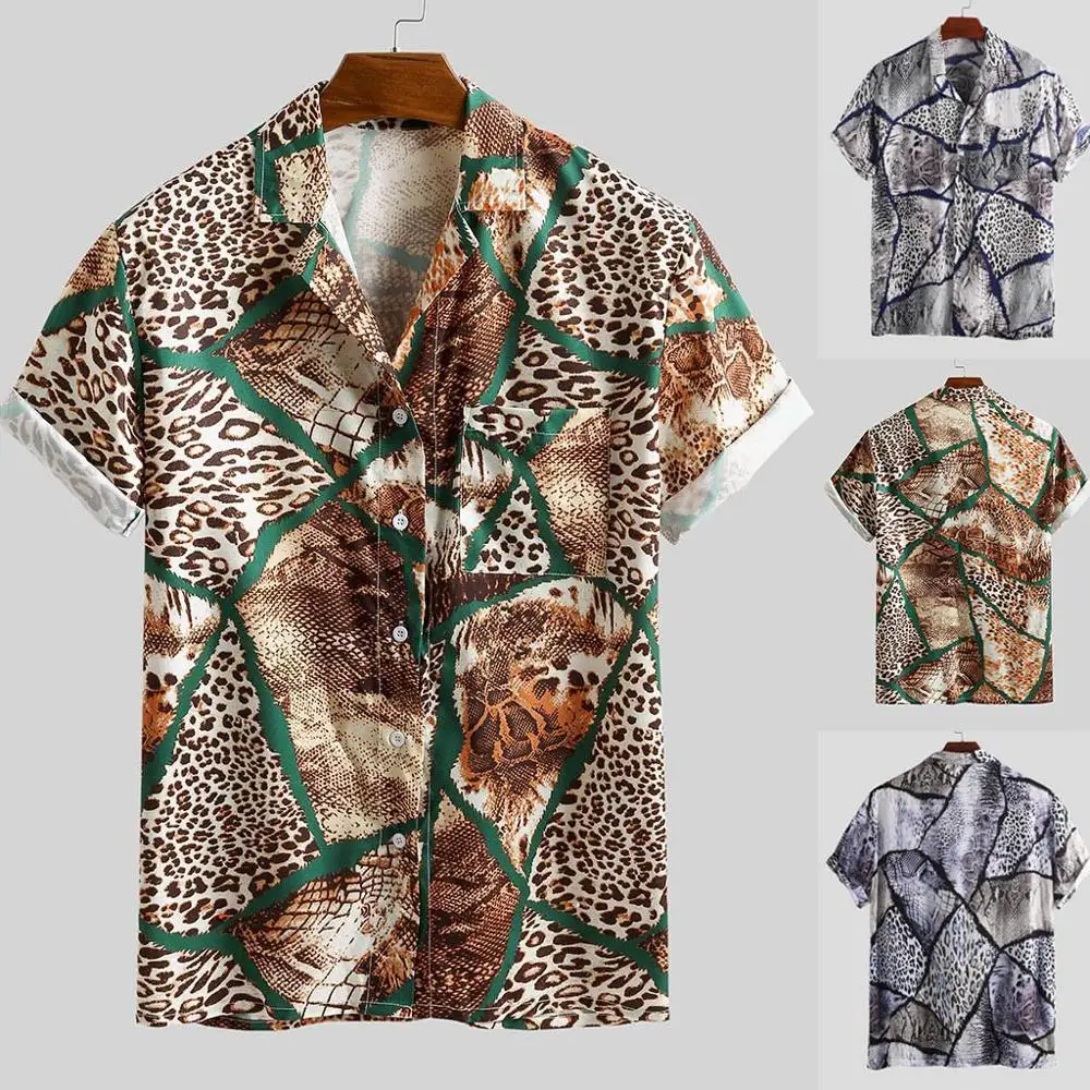 2019 Retro Printed Man Casual ShirtsMens Leopard Printed Chest Pocket Turn Down Collar Short Sleeve Loose Shirt Camisa Masculina
2019 Retro Printed Man Casual ShirtsMens Leopard Printed Chest Pocket Turn Down Collar Short Sleeve Loose Shirt Camisa Masculina