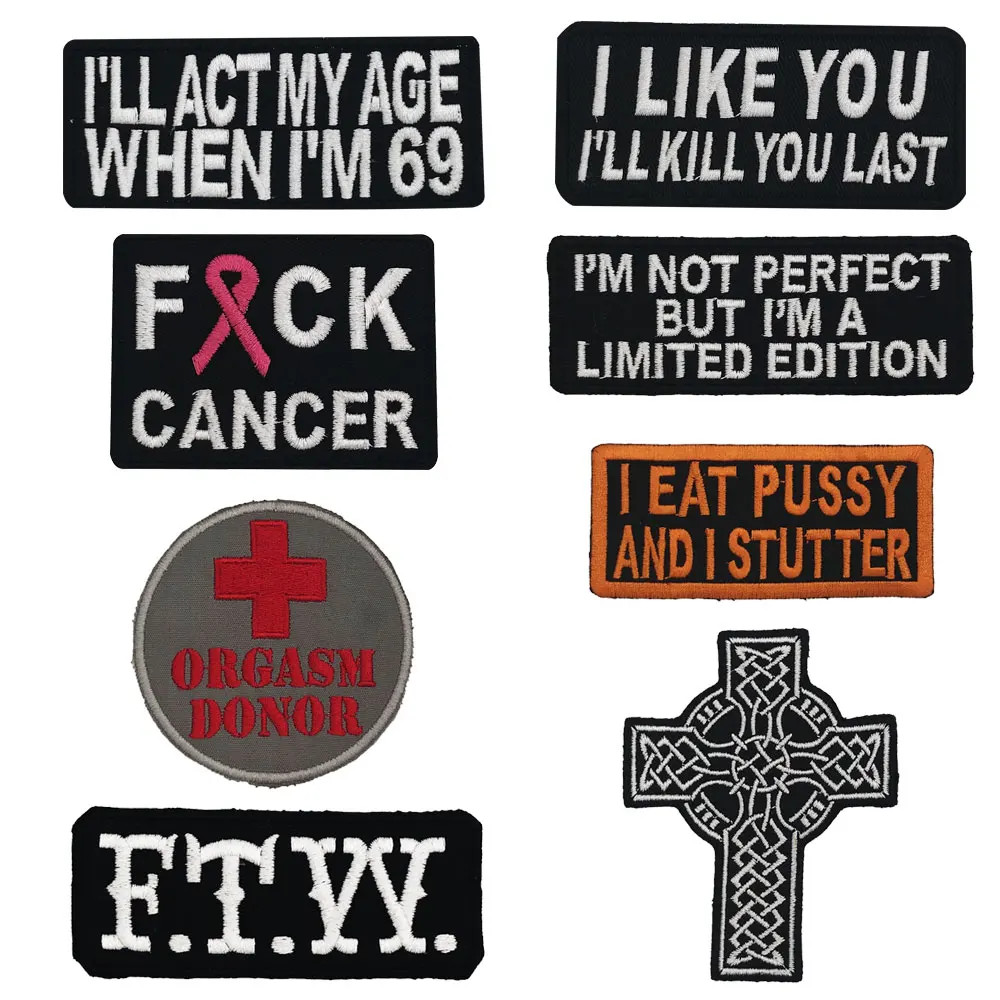 Name tags Patch Embroidered Applique Sewing Label punk biker Patches Clothes Stickers Apparel Accessories Badge
Name tags Patch Embroidered Applique Sewing Label punk biker Patches Clothes Stickers Apparel Accessories Badge