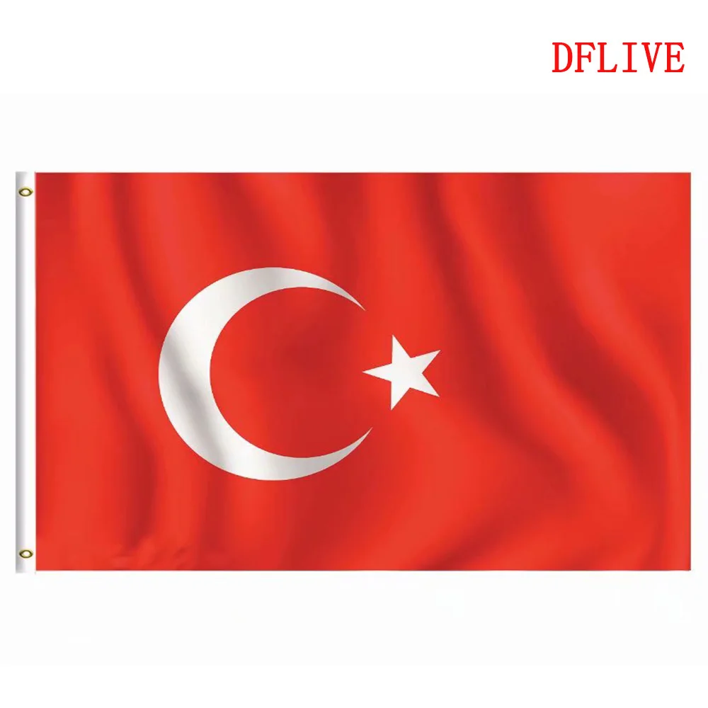 Флаг Турции DFLIVE 3x5 футов Печатный полиэстер флаг 90x150 см турецкий Национальный