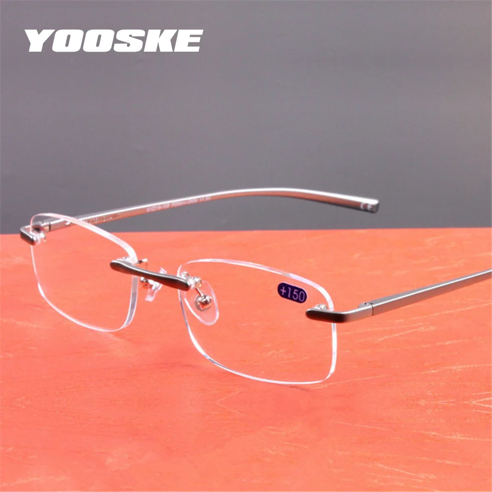 YOOSKE Aluminum Frameless Reading Glasses HD lens Presbyopia Spectacles Rimless Women Men Glasses Classic Unisex Eyeglasses
YOOSKE Aluminum Frameless Reading Glasses HD lens Presbyopia Spectacles Rimless Women Men Glasses Classic Unisex Eyeglasses