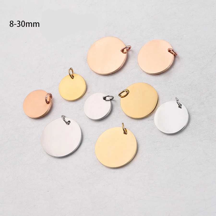 Silver/Gold/Rose Gold Stainless Steel Blank Circle Tag Charm Round Blank Metal Tag Mirror Polished Wholesale 20pcs
Silver/Gold/Rose Gold Stainless Steel Blank Circle Tag Charm Round Blank Metal Tag Mirror Polished Wholesale 20pcs