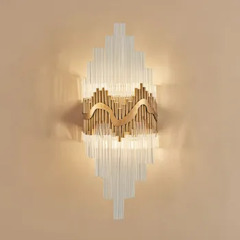 Modern crystal wall lamp LED staircase Wall light Gold mirror headlight bathroom decor home lighting Wall Sconce Luminaire WA089
Modern crystal wall lamp LED staircase Wall light Gold mirror headlight bathroom decor home lighting Wall Sconce Luminaire WA089