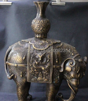 19" Chinese Pure Bronze Auspicious Elephant Dragon Zun Flower Vase Bottle Statue
19" Chinese Pure Bronze Auspicious Elephant Dragon Zun Flower Vase Bottle Statue