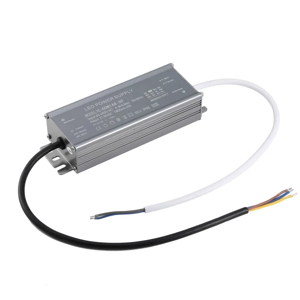 

Waterproof IP65 LED Power Supply leds Driver 10W 20W 30W 50W 60W 70W 80W Lighting Constant Current 85-265V AC to 23-36V DC