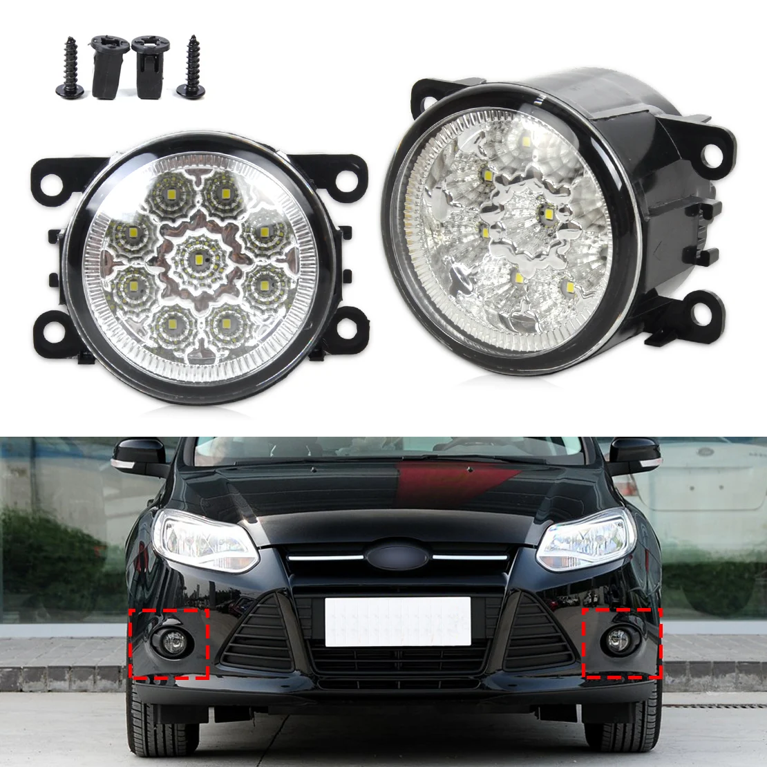 DWCX 2pcs 9-LED Round Front Right/Left Fog Lamp Daytime Running Driving Lights for Acura Ford Focus Honda Subaru Nissan Suzuki
DWCX 2pcs 9-LED Round Front Right/Left Fog Lamp Daytime Running Driving Lights for Acura Ford Focus Honda Subaru Nissan Suzuki