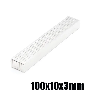 5pcs 100x10x3 mm Rectangular Magnet 100*10*3 mm Suction Neodymium Magnets Sheet Neodimio Imanes Magneet Tape 100*10*3 mm