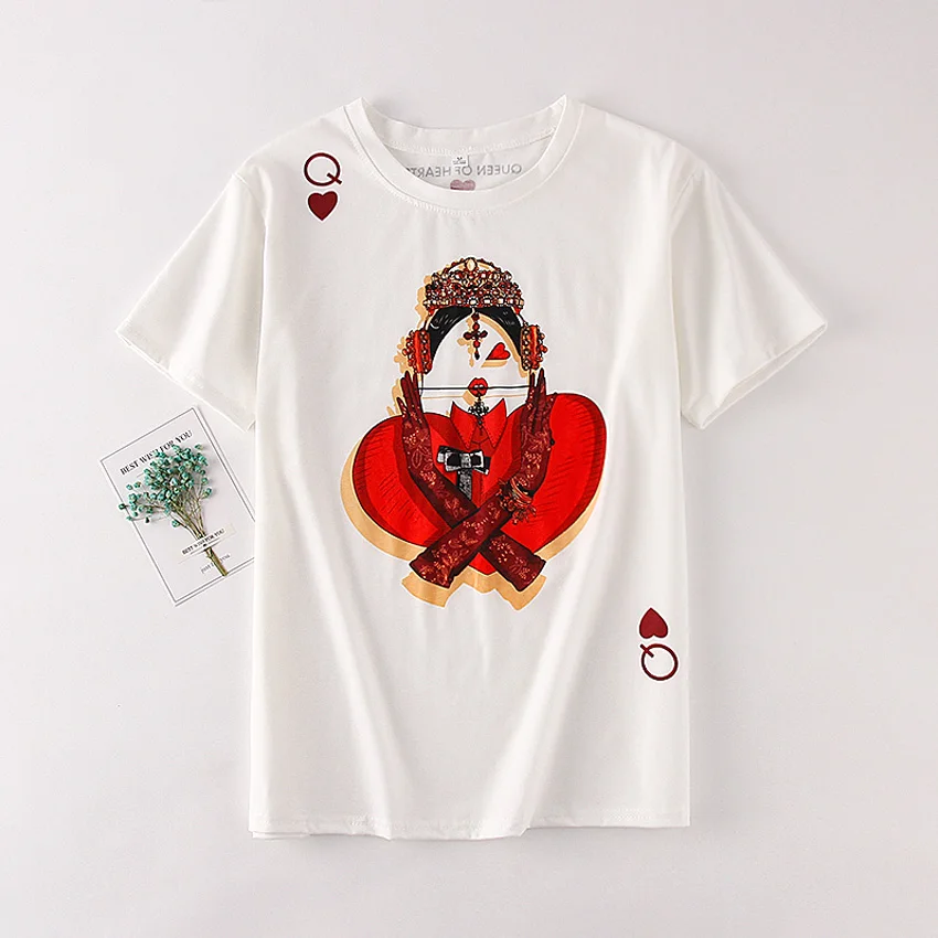Playing Cards Harajuku T Shirt Women New Casual Short Sleeve Summer Tees Tops Loose Kawaii Print T-shirt Plus Size S-xxl Blusas
Playing Cards Harajuku T Shirt Women New Casual Short Sleeve Summer Tees Tops Loose Kawaii Print T-shirt Plus Size S-xxl Blusas