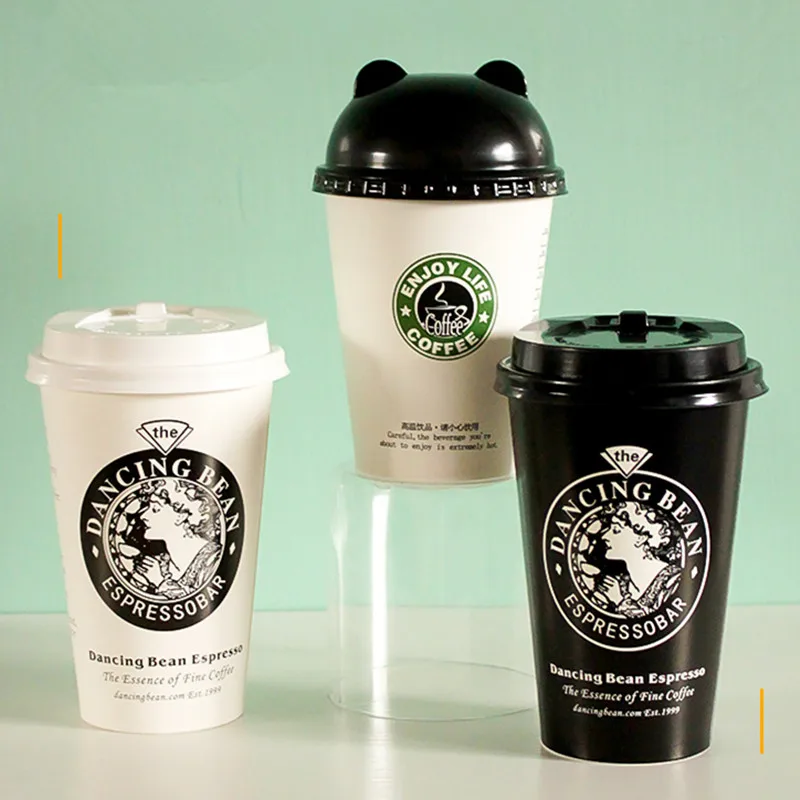 50pcs white black disposable coffee cup 400ml 500ml creative cold and hot drink milk tea beverage juice paper cups with lid
50pcs white black disposable coffee cup 400ml 500ml creative cold and hot drink milk tea beverage juice paper cups with lid