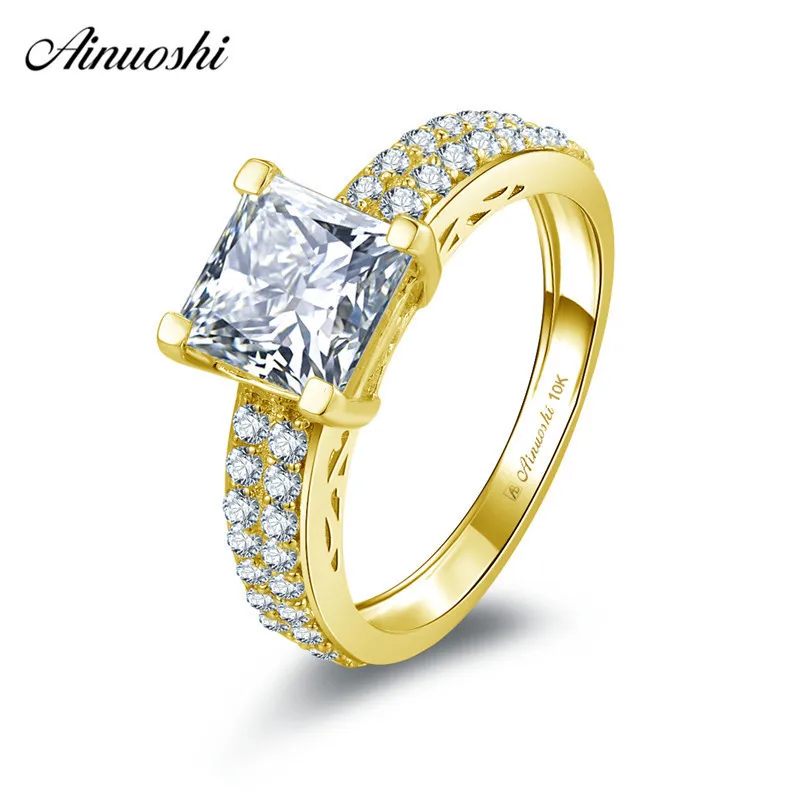 AINUOSHI 10k Solid Yellow Gold Square Ring 1.6ct Princess Cut Wedding Engagement Jewelry Bridal Band Bague 2 Rows CZ Ring Anillo
AINUOSHI 10k Solid Yellow Gold Square Ring 1.6ct Princess Cut Wedding Engagement Jewelry Bridal Band Bague 2 Rows CZ Ring Anillo