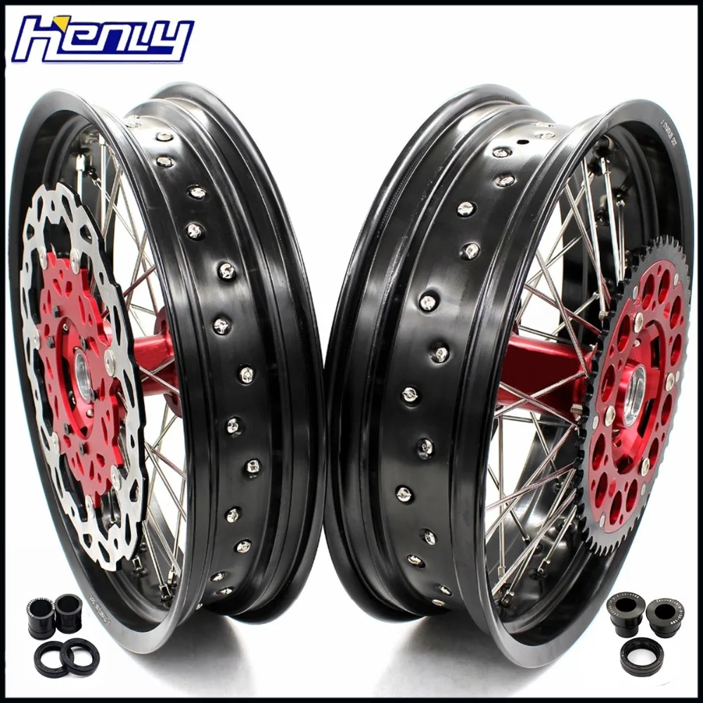 3.5/5.0 Supermoto Wheels Rims Set For HONDA XR400R 1996-2004 XR600R 1991-2000 1999 1998 RED HUB AND SPROCKET REAR 220MM DISC
3.5/5.0 Supermoto Wheels Rims Set For HONDA XR400R 1996-2004 XR600R 1991-2000 1999 1998 RED HUB AND SPROCKET REAR 220MM DISC
