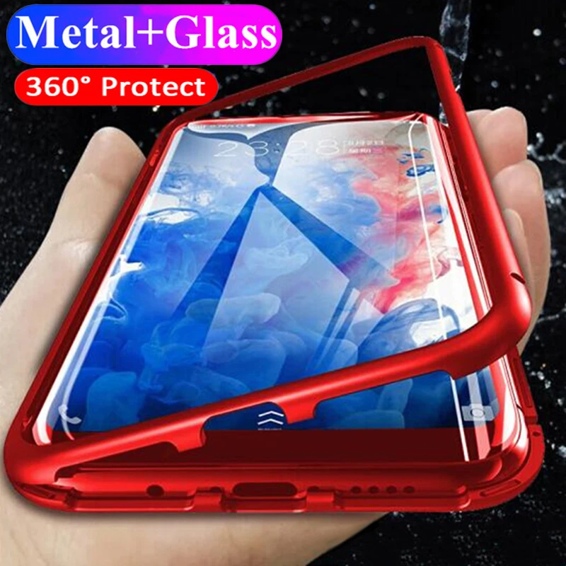 Magnetic Adsorption Metal Case For Huawei Mate 20 X Mate 10 Pro P20 Lite Magnet + Tempered Glass Back Cover For Mate 20X 
Magnetic Adsorption Metal Case For Huawei Mate 20 X Mate 10 Pro P20 Lite Magnet + Tempered Glass Back Cover For Mate 20X