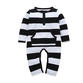 2019 spring and autumn children's cotton soft long-sleeved black and white striped jumpsuit baby infant jumpsuit single piece
2019 spring and autumn children's cotton soft long-sleeved black and white striped jumpsuit baby infant jumpsuit single piece