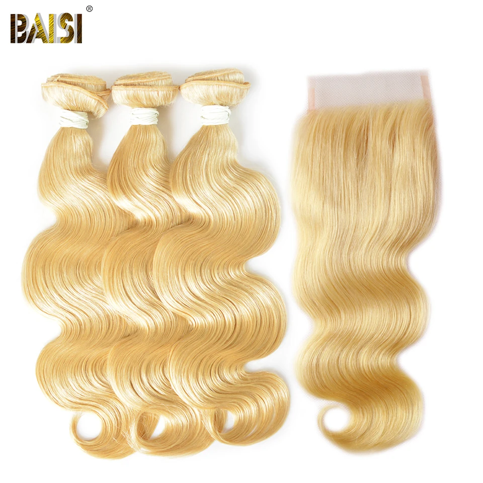 BAISI Hair Peruvian Virgin Hair Blonde #613 Body Wave Hair Weave 3 Bundles with Closure 100% Human Hair
BAISI Hair Peruvian Virgin Hair Blonde #613 Body Wave Hair Weave 3 Bundles with Closure 100% Human Hair