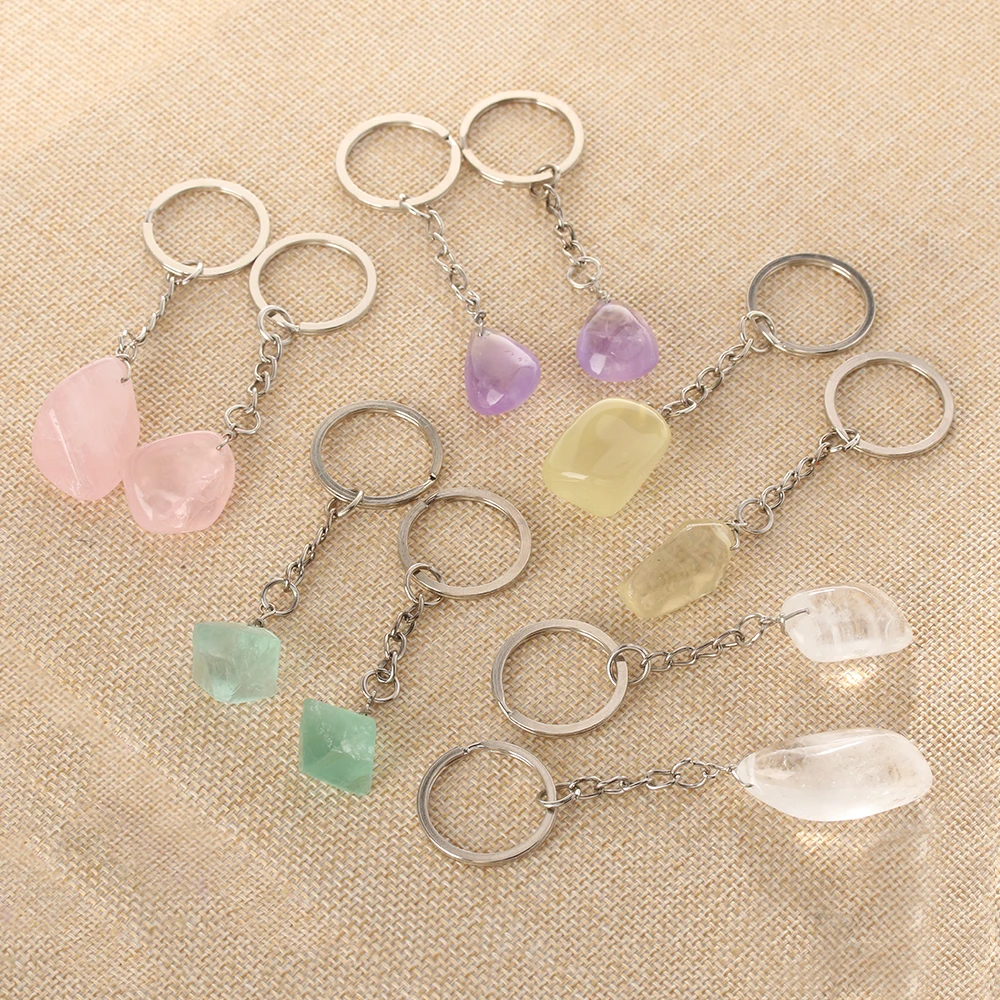 1PC Crystal Key Chain Geometry Pendants Natural Stone Key Rings For Bag Car Keys Pendant Key Holder Accessories Drop Ship
1PC Crystal Key Chain Geometry Pendants Natural Stone Key Rings For Bag Car Keys Pendant Key Holder Accessories Drop Ship