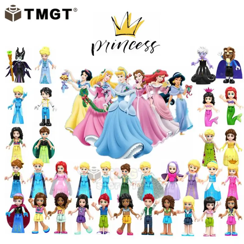 Single Sale Princess Girls Friend Belle Elsa Mulan Anna Maleficent elsa prince Eric Building Blocks Toys Gifts For Children
Single Sale Princess Girls Friend Belle Elsa Mulan Anna Maleficent elsa prince Eric Building Blocks Toys Gifts For Children