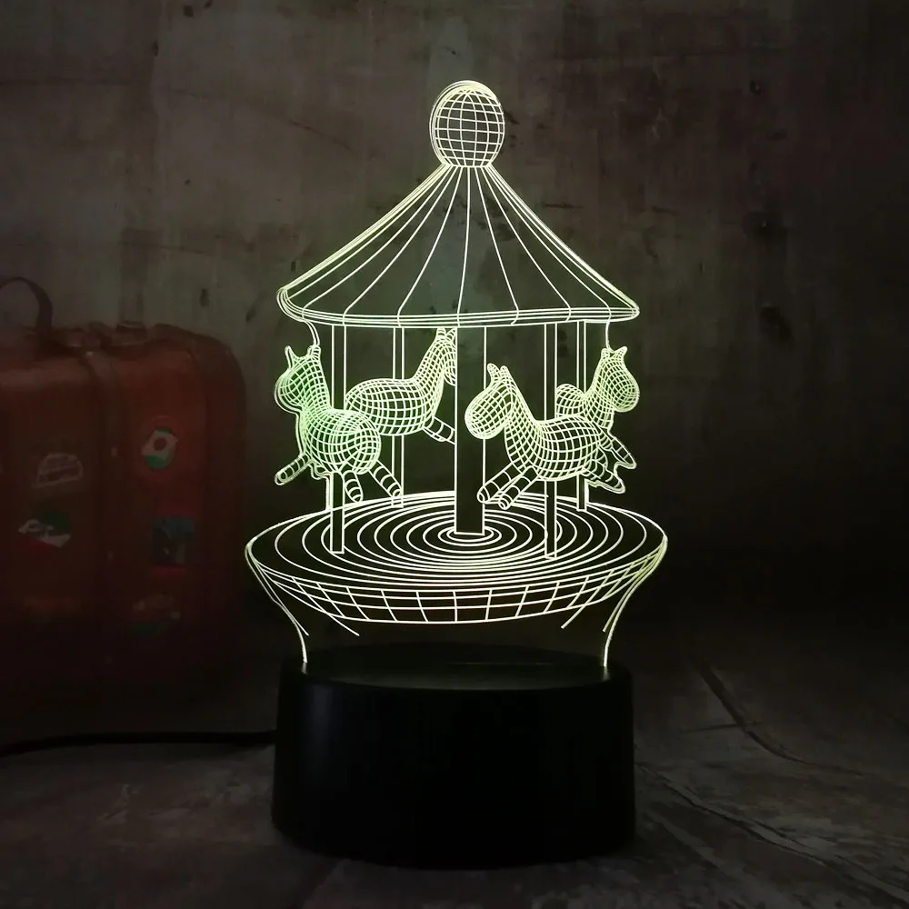 NEW Romantic Merry-go-round 3D LED 7 Color Change Table Lamp Night Light Bedroon Decor Novelty Lustre Holiday Girlfriend Gift
NEW Romantic Merry-go-round 3D LED 7 Color Change Table Lamp Night Light Bedroon Decor Novelty Lustre Holiday Girlfriend Gift