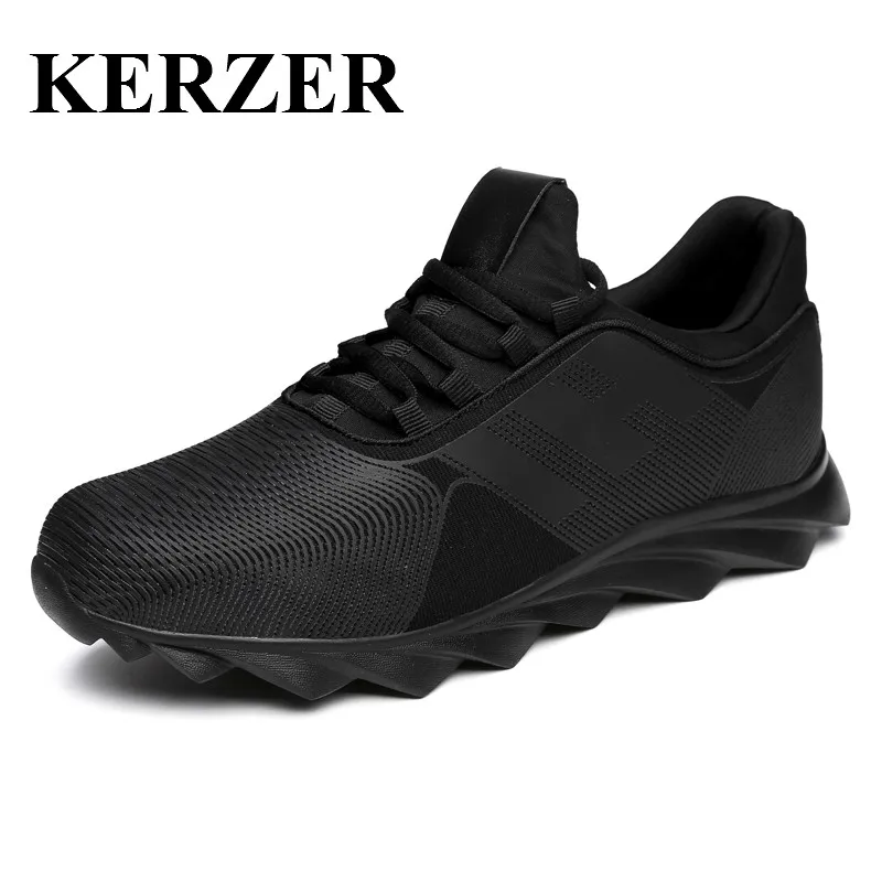 Image KERZER 2017 Trail Running Shoes Men Black Tracking Shoes Comfortable Men Jogging Sneakers Brand Spring Summer Mens Gym Shoes