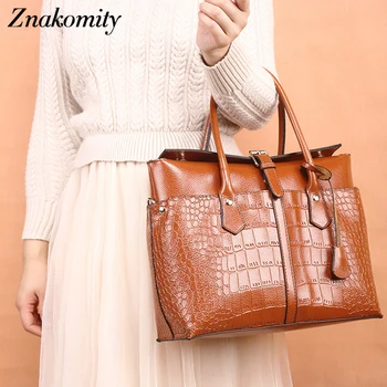 Znakomity Fashion Simple European Women's Designer Handbag PU Leather Women Tote bag Alligator Shoulder Crossbody Bags Business
Znakomity Fashion Simple European Women's Designer Handbag PU Leather Women Tote bag Alligator Shoulder Crossbody Bags Business