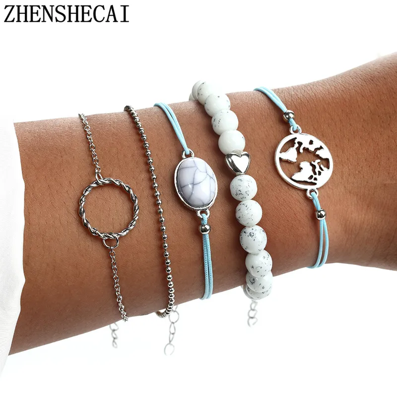 2019 Bohemian Map Charm Bracelets Bangles For Women Marble Fashion Sliver Color Bracelets Sets Jewelry Party Gifts
2019 Bohemian Map Charm Bracelets Bangles For Women Marble Fashion Sliver Color Bracelets Sets Jewelry Party Gifts