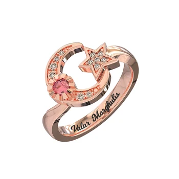 Wholesale Engraved Moon And Star Birthstone Ring Rose Gold Color In Sterling Silver For Birthday's Jewelry
Wholesale Engraved Moon And Star Birthstone Ring Rose Gold Color In Sterling Silver For Birthday's Jewelry