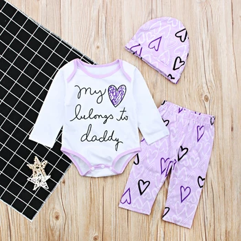 Rory Chen New Brand Clothes Casual Autumn Baby Girls Clothes Set Cotton Long Sleeve Romper+Purple Pants+Hat Newborn Girls Set
Rory Chen New Brand Clothes Casual Autumn Baby Girls Clothes Set Cotton Long Sleeve Romper+Purple Pants+Hat Newborn Girls Set