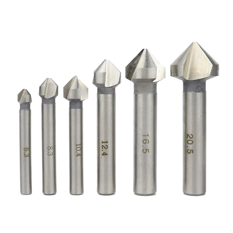 6pcs 3-edge Chamfer Cutter 90 Degree Chamfering Drill Bit 6.3-20.5mm Countersink Cutter For Thin Steel PVC Wood Cutter Tools
6pcs 3-edge Chamfer Cutter 90 Degree Chamfering Drill Bit 6.3-20.5mm Countersink Cutter For Thin Steel PVC Wood Cutter Tools