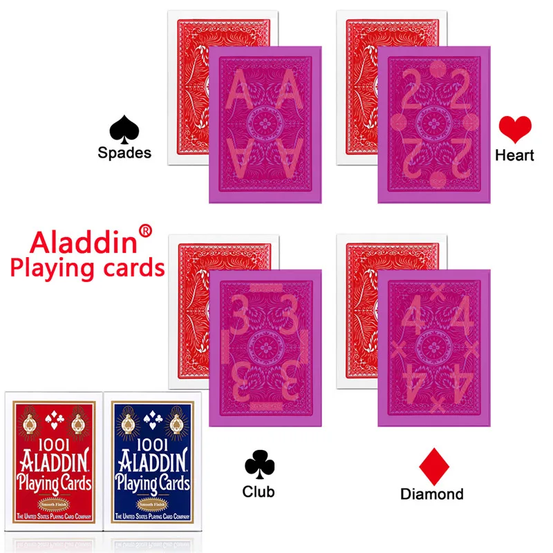 Aladdin Cards Invisible Marked Cards for Perspective Glasses red/blue Poker Anti Cheat Invisible Belgium Plastic Magic Poker
Aladdin Cards Invisible Marked Cards for Perspective Glasses red/blue Poker Anti Cheat Invisible Belgium Plastic Magic Poker