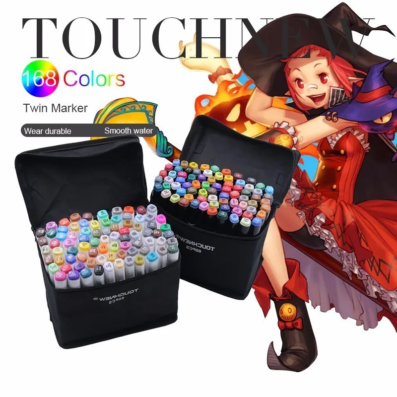 TOUCHNEW 30/40/60/80/168 Colors Pen Marker Set Dual Head Sketch Markers Brush Pen For Draw Manga Animation Design Art Supplies
TOUCHNEW 30/40/60/80/168 Colors Pen Marker Set Dual Head Sketch Markers Brush Pen For Draw Manga Animation Design Art Supplies