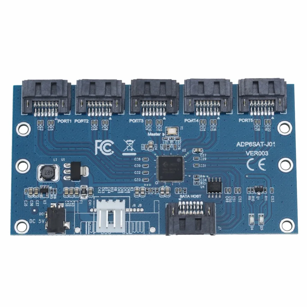 SATA 1 to 5 Multiplier Card 1 Sata to 5 SATA Converter Adapter ATA Multiplier Cable Extension riser Card hub For mining miner
SATA 1 to 5 Multiplier Card 1 Sata to 5 SATA Converter Adapter ATA Multiplier Cable Extension riser Card hub For mining miner