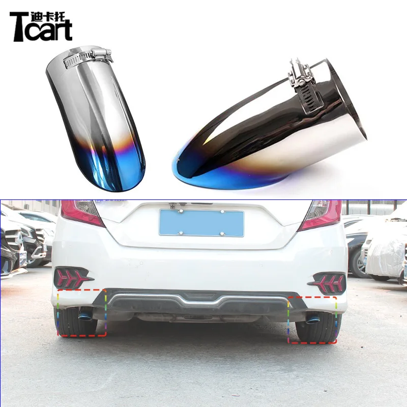 Tcart Car Rear Tail Throat Auto Exhaust Muffler Tip Stainless Steel Pipe Chrome Trim Modified For Honda Civic 2016 2017 2018
Tcart Car Rear Tail Throat Auto Exhaust Muffler Tip Stainless Steel Pipe Chrome Trim Modified For Honda Civic 2016 2017 2018