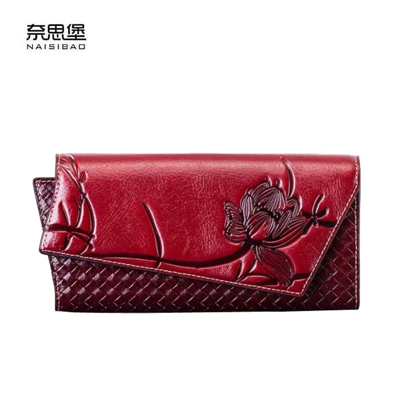 NAISIBAO New women genuine leather bag designer brands wallets fashion Buckle embossing long women wallets leather clutch bags
NAISIBAO New women genuine leather bag designer brands wallets fashion Buckle embossing long women wallets leather clutch bags