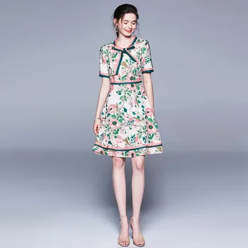 Summer Women Print Bow Dresses 2019 New Hot A-Line Ruffles Knee-Length Office Lady Chiffon Elegant Shein Fabric Comfort
Summer Women Print Bow Dresses 2019 New Hot A-Line Ruffles Knee-Length Office Lady Chiffon Elegant Shein Fabric Comfort
