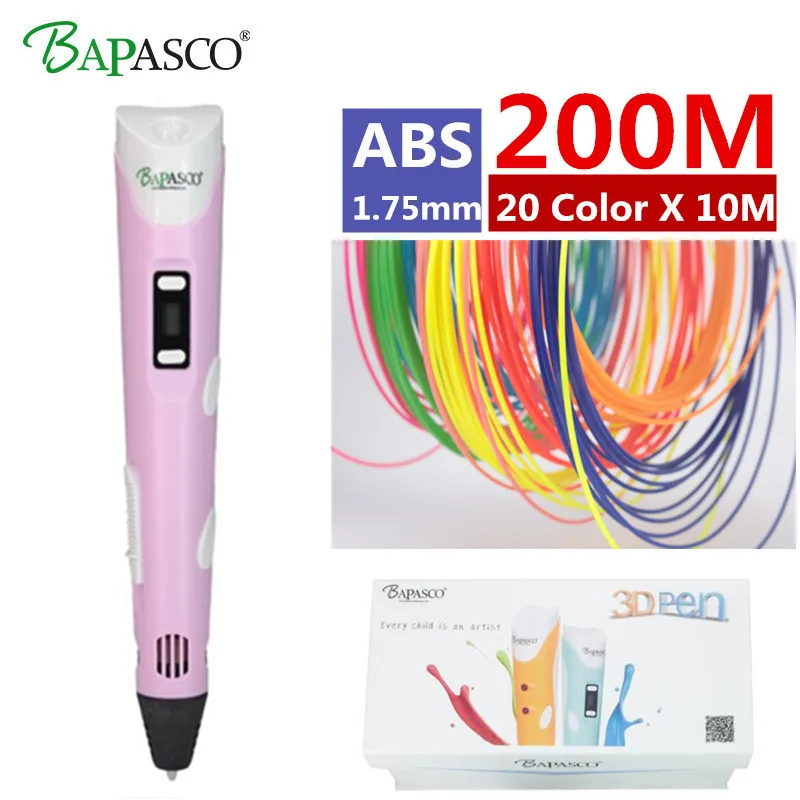 2018 BAPASCO new 3D Pen BP-100B 3d printing Pen Add 20 Color ABS Material Drawing Pen 3D Model For Kids Best diy Gifts packaging
2018 BAPASCO new 3D Pen BP-100B 3d printing Pen Add 20 Color ABS Material Drawing Pen 3D Model For Kids Best diy Gifts packaging