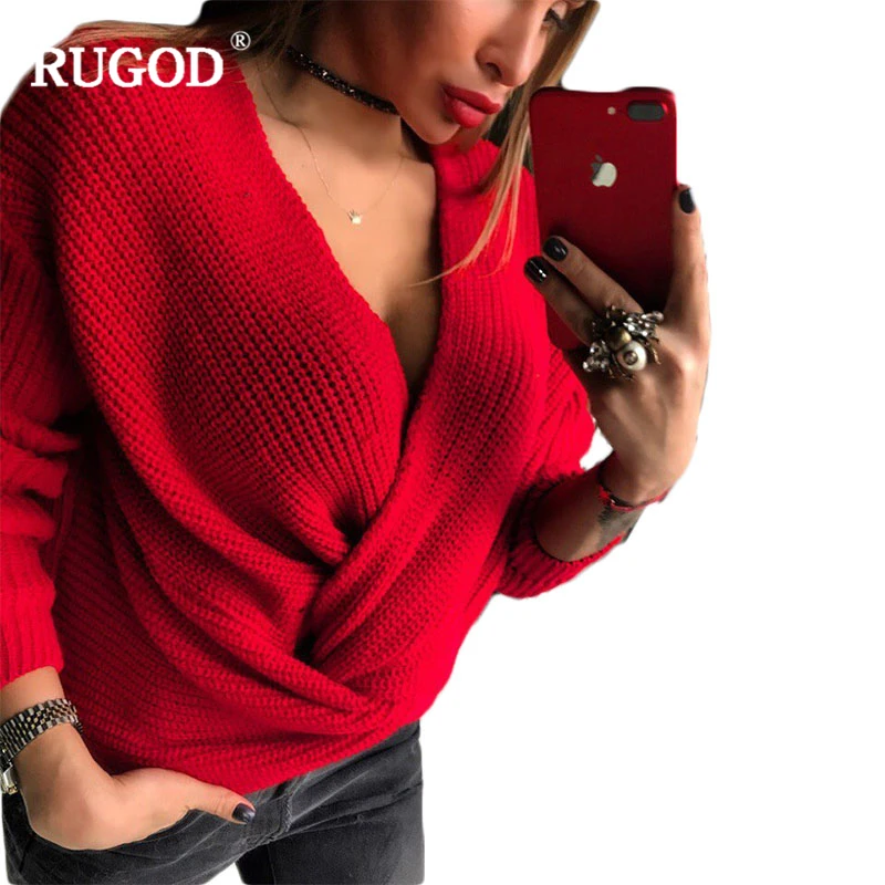 RUGOD Hot Sale Fashionable Solid Women Sweaters Long Sleeve V-neck Knitted Pullovers Winter Spring 2019 jersey mujer invierno
RUGOD Hot Sale Fashionable Solid Women Sweaters Long Sleeve V-neck Knitted Pullovers Winter Spring 2019 jersey mujer invierno