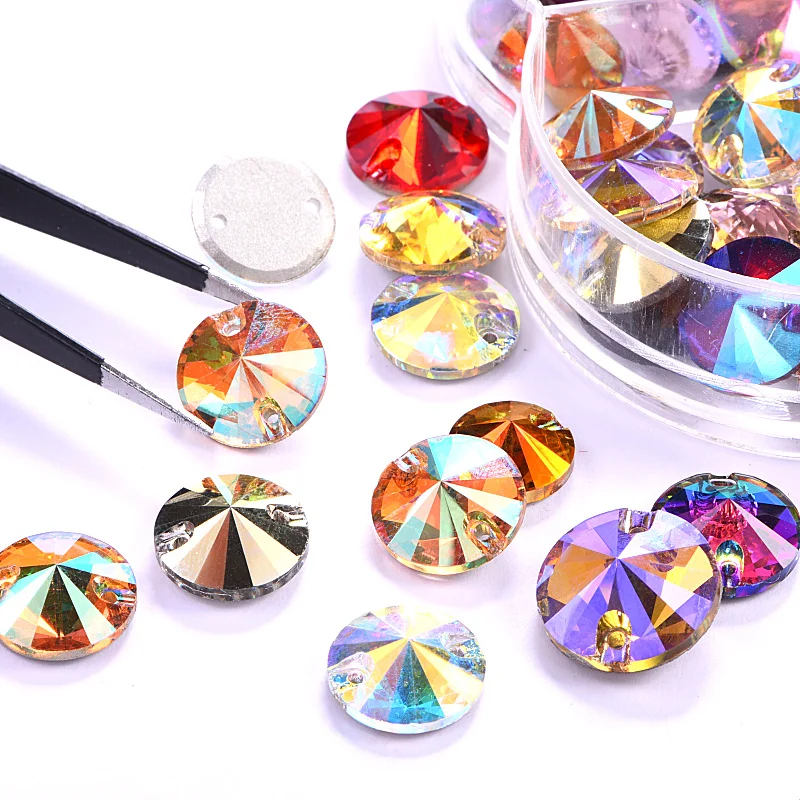 AAAAA Quality 12mm 40pcs Colorful Sew On Rhinestone Round Rivoli Shape Glass Flatback Sewing Rhinestones for Wedding Dress F0082
AAAAA Quality 12mm 40pcs Colorful Sew On Rhinestone Round Rivoli Shape Glass Flatback Sewing Rhinestones for Wedding Dress F0082