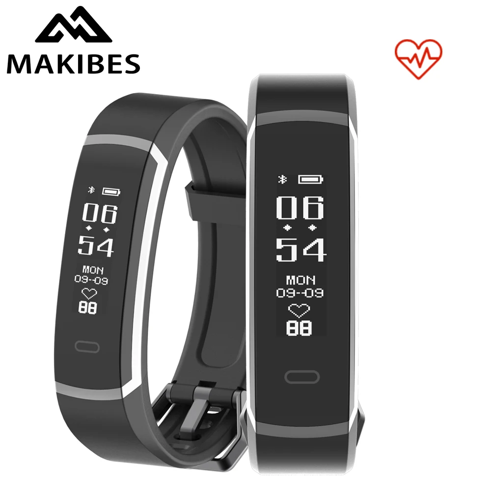 

NEW Makibes R3 Smart Band Bluetooth Wristband Continuous Heart Rate Monitor Health Smart Bracelet Fitness Tracker Call Reminder