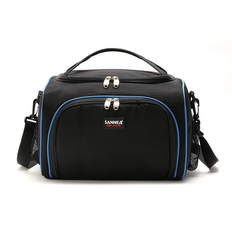 Double lunch box bag black streamline lunch bag portable lunch bag insulation fresh picnic bag 
Double lunch box bag black streamline lunch bag portable lunch bag insulation fresh picnic bag