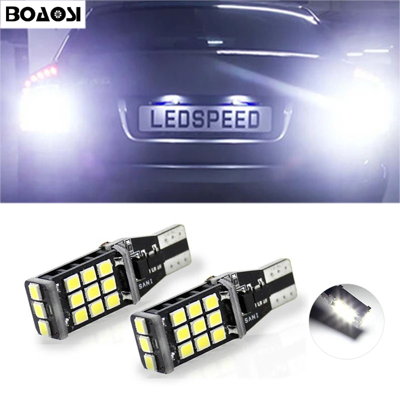 BOAOSI 2x T15 W16W LED Auto Lamp Canbus Backup Reverse Light No Error Interior Bulbs 2835SMD White Color For Skoda Superb
BOAOSI 2x T15 W16W LED Auto Lamp Canbus Backup Reverse Light No Error Interior Bulbs 2835SMD White Color For Skoda Superb